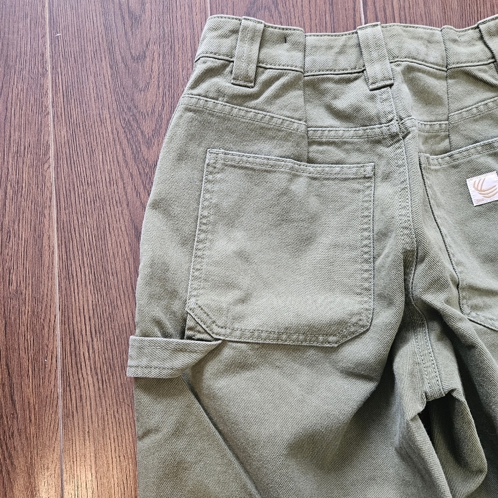 Aritzia TNA Greenwich Pant High-Waisted Carpenter Twill Olive Green Pants Size 2 - Picture 10 of 13